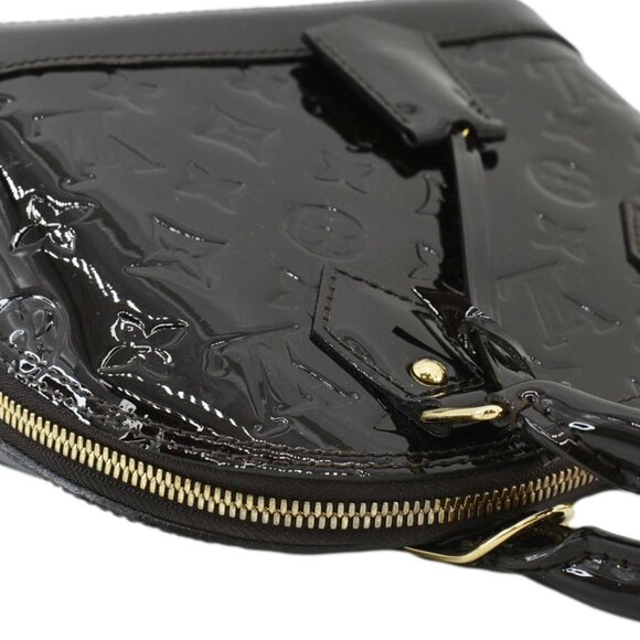 Louis Vuitton  Alma BB Monogram Vernis Satchel Bag Dark Burgundy - Picture 5 of 13